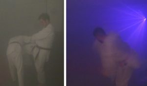 Dichter Nebel, Stroboskop, Lichtershow und laute Musik erschwerten das Training